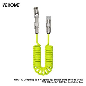 WEKOME Cáp sạc ô tô có thể thu vào Sạc nhanh Dây bền lò xo 18m có búa khẩn cấp Carplay Tương thích Type-C / USB sang Type-C / iPh