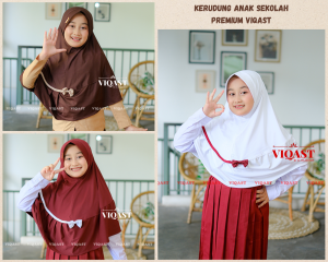 Jilbab Anak Sd Tk Jersey Akrilik Ukuran S & M Kerudung Sekolah Anak Pita Rempel Zafira Hijab Sekolah Pramuka Kerudung Anak Sekolah Tanggung