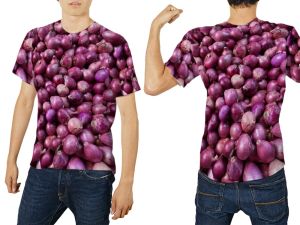 Kaos Baju Jersey Bawang Merah Putih Daun Bombay Sayuran Bumbu Dapur Fullprint Dewasa