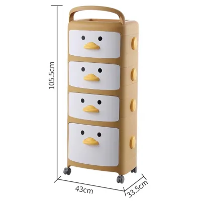 NEW 2/3/4 Layers Cartoon Drawer Storage Cabinet Toy Storage Oragnizer Clothes Wardrobe Rack For Kid / Rak Mainan