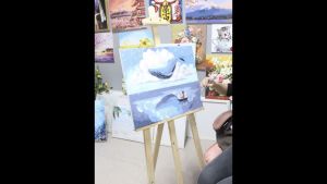 Tranh sơn dầu số hoá tự tô căng sẵn khung - Tranh tô màu theo số trừu tượng kì nghỉ mùa hè