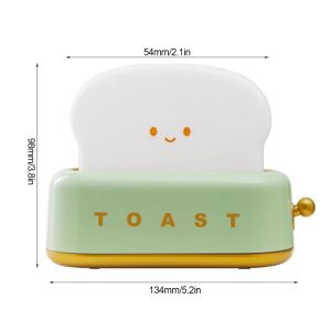 Có thể sạc lại dễ thương ánh sáng ban đêm nướng bánh mì LED ánh sáng ban đêm