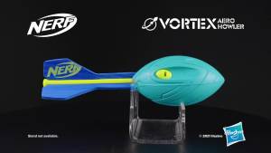Nerf Vortex Aero Howler  Neon Foam Ball  Classic Long Distance Football  Flight optimization tail  Whistle sound  Indoor and outdoor entertainment ( Exclusive )