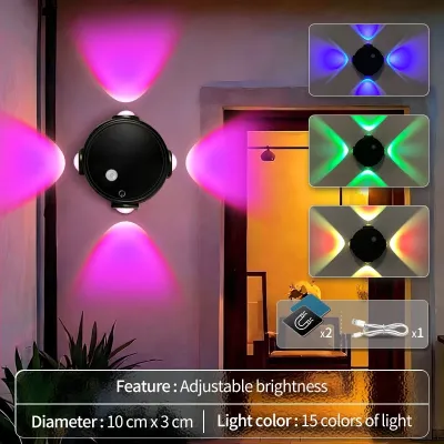 18-in-1 RGB LED Night Light Motion Sensor Magnetic Wall Lamp Rechargeable Ambient Room Decor Light