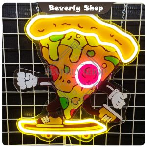 pizza ขนาด 39 X 35 X 1.5cm ป้ายไฟนีออน หน้าร้าน ป้ายไฟตัวอักษร ตกแต่งหน้าร้าน สร้างความโดดเด่นให้ร้านคุณ