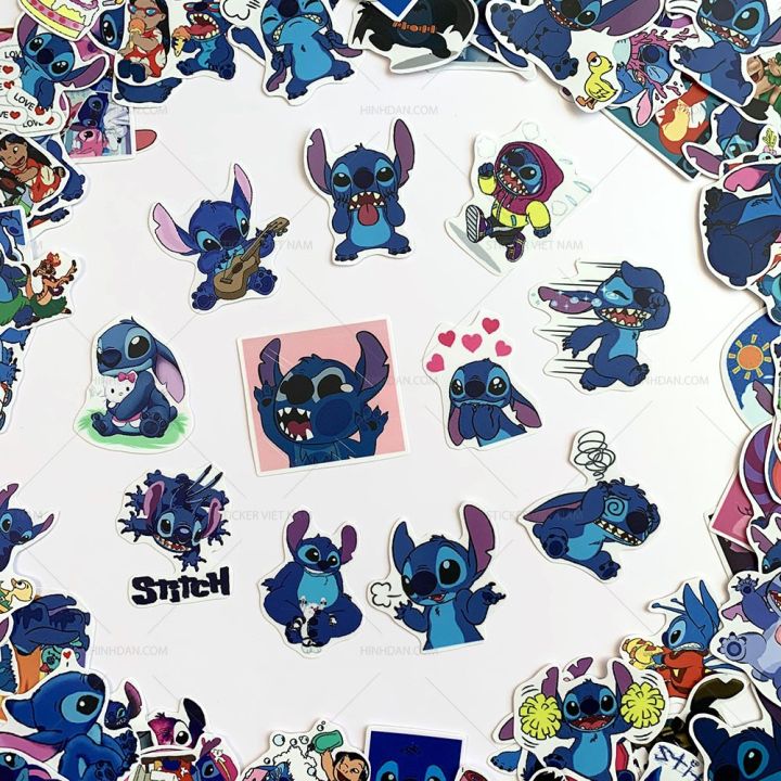 Sticker STITCH Lilo Hình Dán Chống Nước Trang Trí Va Li, Xe, Laptop ...