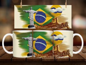 * 1 PC MUG WITH BOX * BRAZIL VINTAGE MUG DESIGN 11oz with BOX SOUVINER MUG