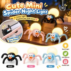 JIMEIXIAN01 Cartoon Spider Night Light Mini LED Atmosphere Light Cute Decorative Table Lamp Home Decor