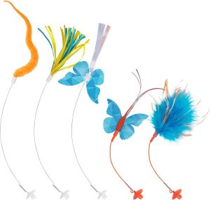 Migipaws Interactive Cat Toys Butterfly & Feather Kitten ToyAutomatic Spinning Ball for Indoor Bored CatsSelf Play Intelligent Touch Senser 3 Replacements