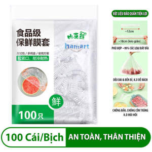 Bịch 100 Màng Bọc Thực Phẩm Có Chun Bo PE Hamart Đựng Bảo Quản Thức Ăn Co Giãn Đa Năng