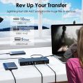 WAVLINK USB 4 Docking Station, 11-IN-1 Dual 4K Display USB-C Dock, 8K DP1, 4K DP2, 130W PD IN, 10Gbps USB3.1x3, 5Gbps USB3.0x2, Gigabit RJ45, Plug & Play on Windows/Mac OS, Work with TBT3/4 Laptops. 
