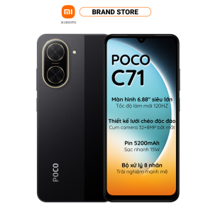Điện Thoại Thông Minh POCO C71 (3+64GB) | Màn rộng 688" | Vi xử lý 8 nhân | Camera kép 32MP AI | Mở khóa mặt vân tay | 5200mAh/15W/IP52