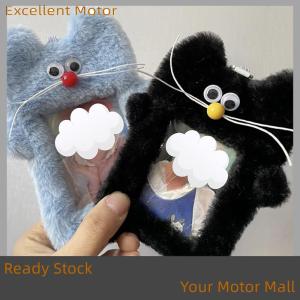 Excellent Ready Stock 1 Piece 3 Inch Korea Idol Photo Holder Cute Cartoon Mouse Plush Photocard Holder Girl Cute Keychain ID Credit Protector Stationery