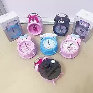 GEEBON Sanrio og Clock Metal Silent With Light Loud Alarm Twin Bell Kuromi Melody Alarm Clocks