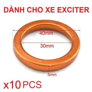 Gói 10 Miếng Đệm Ron Cổ Pô Xe Máy Dùng Giảm Thanh Cho Dòng Xe Tay Ga Xe Số Xe EX Chịu Nhiệt Chống Rò Bịt Kín Tốt