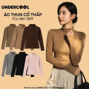 Áo thun nữ dài tay cổ thấp UNDERCOOL giữ nhiệt lông thỏ mềm mịn Basic siêu co giãn ôm dáng giữ nhiệt H251