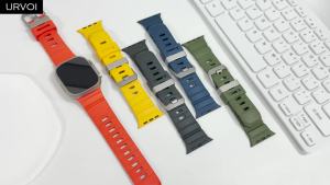 SDSXURVOI FKM fluoroelastomer rubber Strap for Apple Watch Ultra 2 Series 10 9 8 76 SE Rocket Band for iWatch waterproof accessoriesFYK