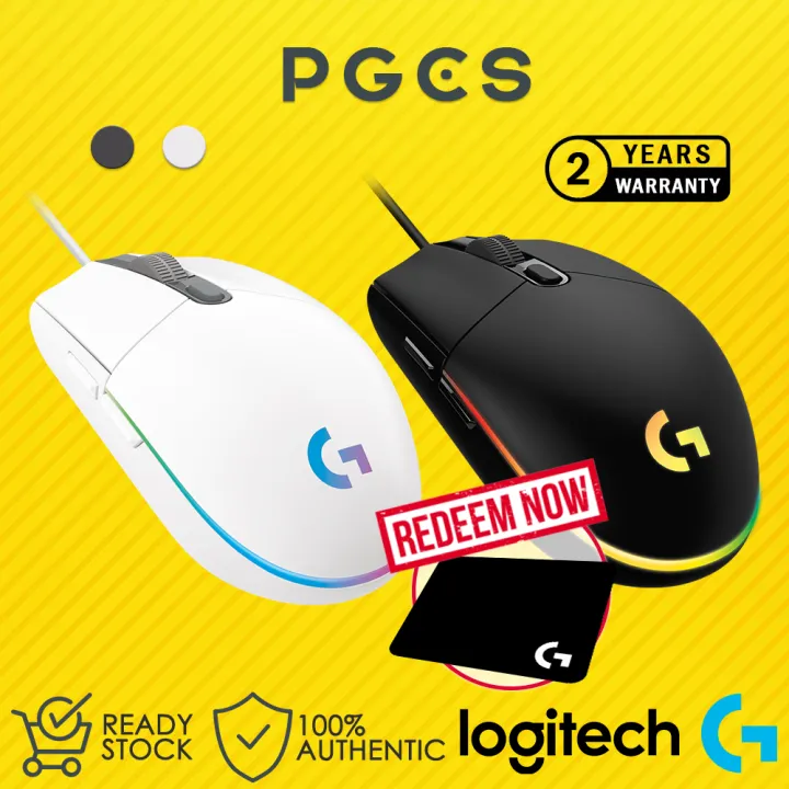 (Ready Stock) Logitech G102 Lightsync RGB 6 ons USB Wired Gaming Mouse Mice - Black / White