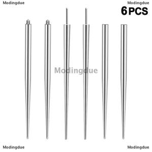 [COD] Modingdue 6Pcs Stainless Steel Curved Taper Insertion Pin Tool Internal Thread Kit For Tragus Helix Lip Nose Jewelry