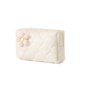 ALENEE Large Capacity Flower Makeup Bag Soft Portable Toiletry Handbag Multifunctional Lightweight Cosmetic Pouch Travel