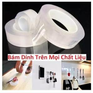 [GIÁ SỐC] Băng keo dán dính trắng NANO 2 mặt đa năng trong suốt 5M3M1M Loại Dày 1mm2mm siêu dính