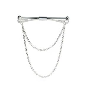 TIMIA Elegant Trendy Alloy Non-injury Clothing Tassel Cross Pendent Prevent Exposure Tie Clip Men Collar Clip Neckwear Accessories Women Collar Bar