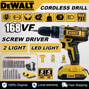 DEWALT Cordless Impact Drill 3-in-1 Electric Power Drill Hammer Drill with 2 Li-ion Batteries Heavy Duty DIY Tool