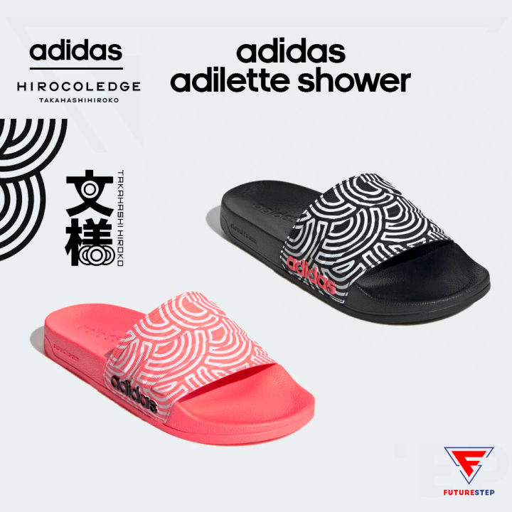 adidas × HIROCOLEDGE] รองเท้าแตะหญิง adidas Adilette Shower  ลายพิเศษจากศิลปินชาวญี่ปุ่น Takahashi Hiroko | Lazada.co.th