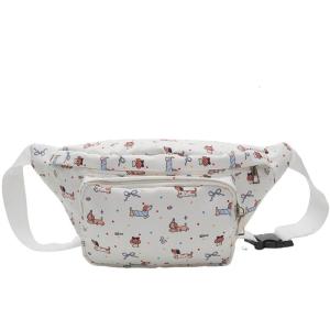 Multipurpose Waist Pack for Women Cute Dachshund Pattern Waist Belt Pouch Crossbody Chest Bag with Multiple Compartments