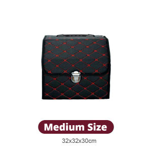 With Lock Multi-style Car Trunk Organiser PU Leather Multi-purpose Foldable Organiser Portable Storage Box Car Accessori