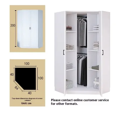 UrbanSpace SG- Corner Wardrobe Solid Wood 90 Degree Master Bedroom Corner L-shaped Corner Wardrobe Combination