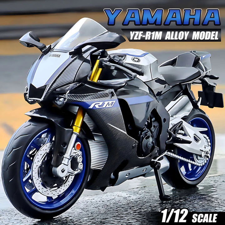 thumbnail image 2 of Risopen 1:12 Scale Die-Cast Yamaha YZF-R1M Motorcycle Model - Metal & Plastic, No Assembly, Finished Collectible, Silver 2 of 12