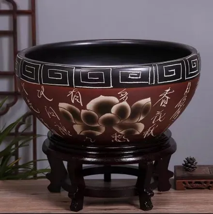 【GW】Jingdezhen ceramic fish tank goldfish tank bowl lotus tank water