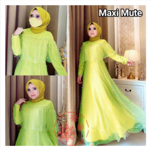 COD☑️Pakaian Gamis Wanita/Maxi Mute/All Size/Moscrepe Di Lapis Tille Mutiara Warna Tembak Asli/Pakaian Muslim Wanita/Busana Muslim Wanita/Good Quality