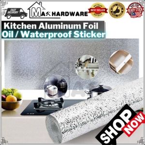 Kitchen Aluminum Foil Stickers Oil Proof Waterproof Self Adhesive Wallpaper