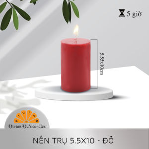 Nến Trụ Tròn Vivian Vus Candles Kích Thước 5.5x10cm - Nến Nghệ Thuật Trang Trí