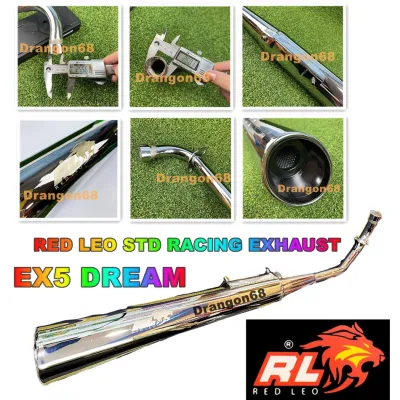EXHAUST EX5 RED LEO/APIDO/KING DRAG ORI CUTTING STD RACING 26mm