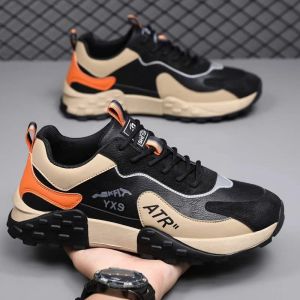 Lilyshoes รองเท้ากีฬาผู้ชายรองเท้าวิ่งพื้นนิ่มหนังระบายอากาศรองเท้าลำลองแฟชั่นพื้นหนารองเท้ากีฬาเทรนด์กลางแจ้ง