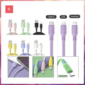 KABEL DATA MACARON 2A FAST CHARGING USB V8 MICRO CABLE WARNA WARNI 100CM