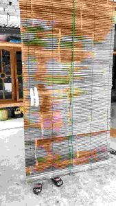 Tirai Bambu Krey Wulung L1m T25m SDH Finishing Mengkilap Lengkap Katrol