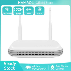 Hamrol Wireless NVR 10CH 5MP CCTV WiFi NVR Network Video Recorder Email Alart untuk Kamera WiFi Aplikasi ICSEE