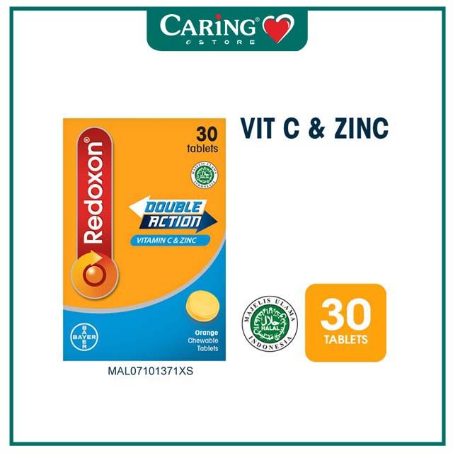 REDOXON DOUBLE ACTION VITAMIN C & ZINC CHEWABLE TABLETS ORANGE 30’s