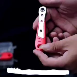 1pc Red Steel Multi-Function Screwdriver with Ratchet Elbow Wrench Right Angle Bender Cross Head Set - Narrow Space Compatible Manual Uncharged Tool No Battery Required