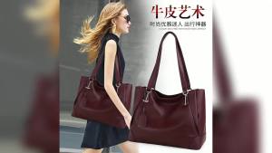 YIMO 2025 European and American First Layer Cowhide Soft Leather Handbag Large Capacity Casual Mom Shoulder Bag