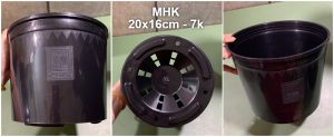 Chậu Nhựa Cứng Thakico 20X16 (Cm) Đen. Chậu trồng Mai  Sứ  Kiểng lá  kiểng hoa