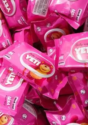 Set 20 gói Khăn giấy ướt YETI 300g màu ngẫu nhiên Khổ 13*20CM Không mùi KHÔNG CỒN Hàng xuất khẩu