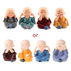 Laughing Monks Statue Car Showpiece Figurines Table Desktop Dashboard Statue Laughing Monk for Home Office Decors
