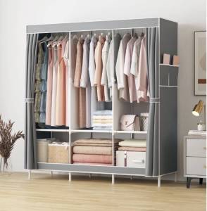 Being (มี5สีนะจ๊ะ...) ตู้เสื้อผ้า DIYโครงเหล็กเคลือบกันสนิม มีที่วางของ 3 บล๊อคเปิดข้าง   - E #008