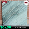 Keramik Kasar 30x30 KIA Palo El Green Motif Marmer Lantai Kamar Mandi / Teras / Garasi. 