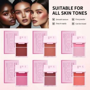 BESTITIT LAKERAIN Matte Blush 2IN1 Long Wearing Blush Palette Dewy Sweatproof Cream Powder Blush Women Girls